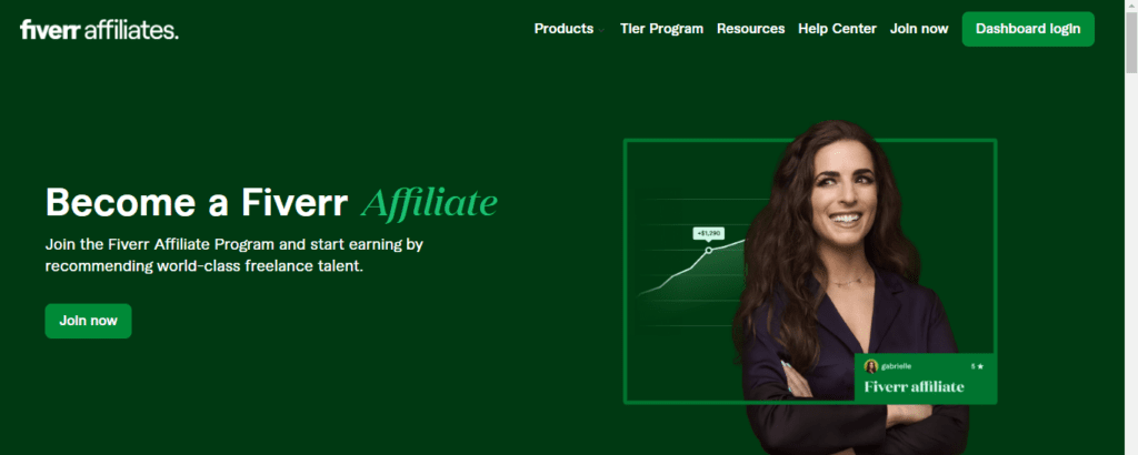 Screenshot of the hero section of the Fiverr Affiliate Program
Best Affiliate Programs