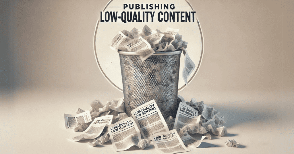 Publishing Low Quality Content. Common mistakes in affiliate marketing to avoid